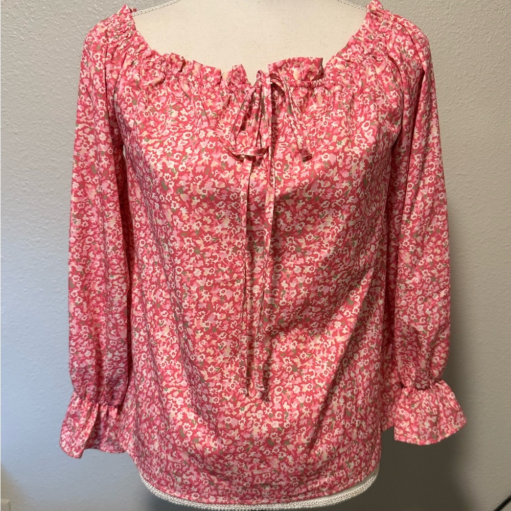 Pink floral blouse size M